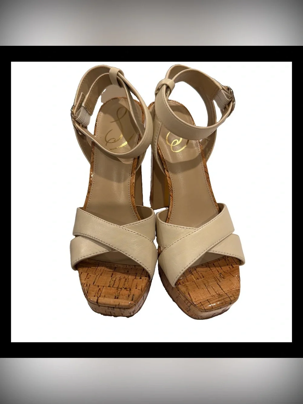 Sam Edelman Kayna Ivory Lea Platform Sandal Size 5.5 NWOB